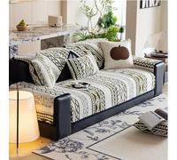 2/3/4 Seater Couch Cover for Sectional Sofa, Couch Cover Non-slip Thickened Sofa Cover, Comfortable Cotton Washable Furniture Protector(Green,45x45cm)