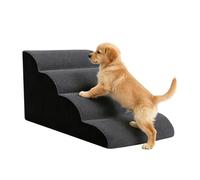 2/3/4-Step Dog Stairs, Lightweight Pet Ramp for Bed Sofa, High Density Foam Curved Small Dog Steps, Anti-Slip Pet Cats Stairs with Removable Washable Cover (Gray-4 Steps)