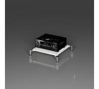 2/3/4 Tier Audio RackSmall Stereo Cabinet AV Media Stand for DVD Players Game Consoles TV BoxesCompact Desktop Storage Solution (White Single Layer)