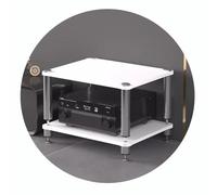 2/3/4-Tier AV Rack - Adjustable Media Storage Shelf for Record Players & Audio Components - Elegant White Design Perfect for Home Theater & Living Room (60x48x40cm)