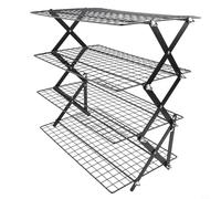 2/3/4-Tier Collapsible Cooling Rack for Baking - Folding Stackable Roasting Rack with Sturdy Iron Frame, Space-Saving Design for Cookies, Cakes, Muf(Four-Layer)