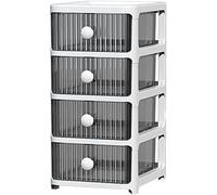 2-3-4 Tier Plastic Small Storage Clear Drawers Tower Unit Office Home Desktop Bathroom School Stationary Make Up Organiser (4tier)