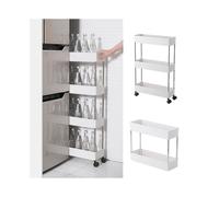 2/3/4 Tier Slim Storage Cart Mobile Shelving Unit Organizer Slide Out Storage Rolling Utility Cart Rack For Kitchen Bathroom