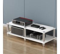 2/3/4-Tier Stereo Rack & Media Storage Cabinet - Corner Shelf for AV Components Movable Audio Tower Stand Entertainment Center for Video Game Consoles & Audio Equipment