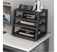 2/3/4 Tier Wooden o Rack - Open Trapezoidal HiFi Shelf for Ste Equint - Strong Cabinet for o ar (Nero 40x35x48cm) - Home Theater Sto Solut