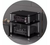 2/3/4-Tiers HiFi Rack AV Shelf HIFI Stand Record Player Stand Devices Cabinet Audio Rack With Shock-absorbing Feet- Audio Video Components OF(Size:60 * 48 * 60cm(3Tier),Color:Black)
