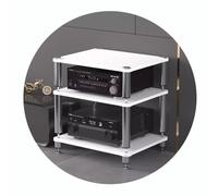 2/3/4-Tiers HiFi Rack AV Shelf HIFI Stand Record Player Stand Devices Cabinet Audio Rack With Shock-absorbing Feet- Audio Video Components (Color : White, Size : 60 * 48 * 60cm(3Tier))
