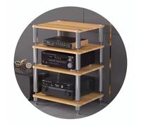 2/3/4-Tiers HiFi Rack AV Shelf HIFI Stand Record Player Stand Devices Cabinet Audio Rack With Shock-absorbing Feet- Audio Video Components (Color : Wood color, Size : 60 * 48 * 80cm(4Tier))