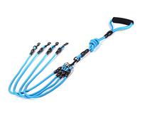 2/3/ 4 Way Dog Lead Coupler No Tangle 360°Swivel Rotation Nylon Braided Rope Dog Leash Dog Coupler Traction Rope Leads with Padded Handle for One, Two, Three Dogs Pet Walking Hiking