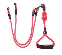 2/3/ 4 Way Dog Lead Coupler No Tangle 360°Swivel Rotation Nylon Braided Rope Dog Leash Dog Coupler Traction Rope Leads with Padded Handle for One, Two, Three Dogs Pet Walking Hiking