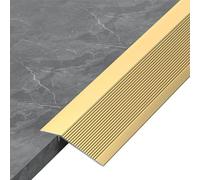2-3/4" Wide Floor Transition Strip, Aluminum Waterproof, Overlap Edge Reducer for Threshold Ramp, Tile, Marble, Bridge The Height Between 10-25mm(Gold,7x100cm)