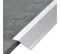 2-3/4" Wide Floor Transition Strip, Aluminum Waterproof, Overlap Edge Reducer for Threshold Ramp, Tile, Marble, Bridge The Height Between 10-25mm(Silver,7x90cm)