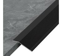 2-3/4" Wide Floor Transition Strip, Aluminum Waterproof, Overlap Edge Reducer for Threshold Ramp, Tile, Marble, Bridge The Height Between 10-25mm(Black,7x90cm)