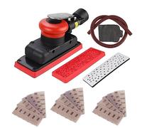 2-3/4" x 8" Dust-Free Air Orbital Sander, 70 mm x 198 mm 1/8 in Orbit, 10,000 Max OPM Dust Bag Style with Extra Hook-Loop Pad and 15pcs (80/120/180/320/400) mesh sandpapers