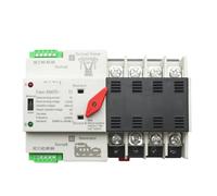 2/3/4P 100A 110V/220V Mini ATS Automatic Transfer Switch Selector Switch Dual Power Switch PV Solar DIN Rail(4P,110V)
