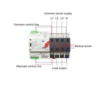 2/3/4P 100A 110V/220V Mini ATS Automatic Transfer Switch Selector Switch Dual Power Switch PV Solar DIN Rail(4P,220V)