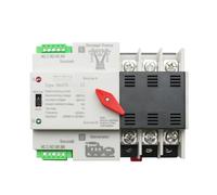 2/3/4P 100A 110V/220V Mini ATS Automatic Transfer Switch Selector Switch Dual Power Switch PV Solar DIN Rail(3P,110V)