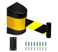 2/3/5/10M Retractable Queue Rope Barrier with mounting Accessories,Wall Mounted Belt for Playground Park Hotel Crowd Control(2M/6.6FT)