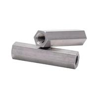 2/3/5/10pc M5 M6 M8 M10 304 Stainless Steel Hexagon Extended Nut Threaded Rod Connector 2-Way Screw Cap Fastener(M8x13x40-3pcs)