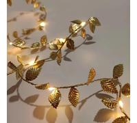 2/3/5M LED Gold Color Leaves String Lights for Wedding Birthday Party Decoration Home Wall Decor Outdoor Garden Artificial Plant Vine Light (3m/118.1inch)