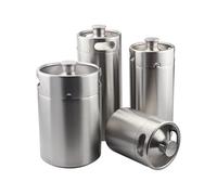 2/3.6/4/5L Stainless Steel Beer Growler,Mini Keg Growler for Craft Beer Dispenser System,Home Brew Beer Brewing(4L)