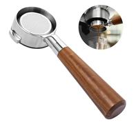 2.3 Bottomless Portafilter For E61 Group, Stainless Steel Filter Basket With Ergonomic Wood Handle, Compatible With Flair 58, Ecm, Rocket, Sanremo