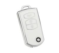 2/3 Buttons TPU Shell Holder Fob Car Flip Key Case Cover For Mazda For Demio 2 3 5 6 M3 M5 M6 CX-5 CX7 CX9 RX8 MX5 MPV(White sliver,3 BTN)