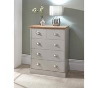 2 + 3 Chest Of Drawers Grey Modern Bedroom Furniture With Oak Effect Top