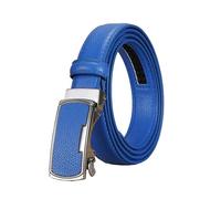 2.3 cm Women Leather Belt Casual Adjustable Automatic Buckle Belt Women's Casual Decorative Belt, Blue, 95cm