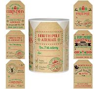 2 * 3 Inch Christmas Stickers Adhesive Kraft Labels Self Adhesive Gift Tags for Christmas Presents 200 PCS Kraft Paper Name Tags Writable Labels for Xmas