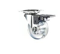 2/3 Inch Swivel Caster Wheels Heavy Duty Industrial Caster with M8 X 15mm Threaded Stem No Noise PU Wheels for Carts Workbench Casters