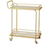 2/3 Layer Rolling Cart End Table with Wheels - Metal Snack Storage Cart for Living Room & Bathroom Versatile Mobile Utility Cart with Ample Storage Space