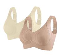 2/3 Pack Bras for Women Non Wired Seamless Bras Women Comfortable Ribbed Bralettes Sports Bra Soft Support Lift Full Coverage Bralettes Everyday Plus Size Bra with Adjustable Padded