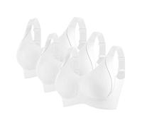 2/3 Pack Bras for Women Non Wired Seamless Wireless Push Up Bra Comfort Ribbed Plunge Bras Soft Support Full Coverage Everyday Bralettes with Adjustable Padded Regular and Plus Size
