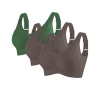 2/3 Pack Bras for Women Non Wired Seamless Wireless Push Up Bra Comfort Ribbed Plunge Bras Soft Support Full Coverage Everyday Bralettes with Adjustable Padded Regular and Plus Size