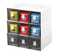 2/3 Pcs Cupboard Organizers,Tea Box with 3 Drawers Stackable Plastic Storage Box for Pantry Cabinet Countertop Holds Sugar Packets Coffee and More(white-3-High style 3 compartments)