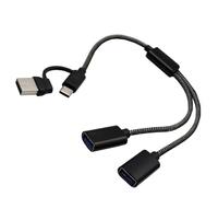 2/3 Port USB Splitter Cable High Speed Data Transfer and Power Charging for Gaming Console Double USB C Splitter