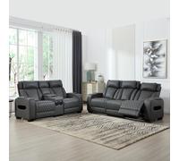 (2+3 Seater, Charcoal) Capri Electric Recliner 1+2+3 Seater Sofa Set