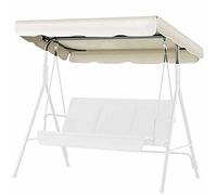 2 & 3 Seater Garden Swing Canopy Cover Waterproof Oxford Cloth Replacement for Outdoor Swing Chairs Washable Patio & Porch Cover 249x185x18cm