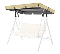 2-3 Seater Swing Canopy Replacement, Dustproof Waterproof Garden Swing Seat Canopy, Rainproof Sun Protection Swing Seat Canopy Replacement For Outdoor Garden Porch Swing ( Beige 195*125*15cm)