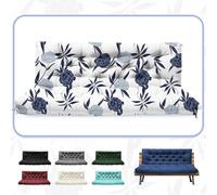 2-3 Seater Thick Garden Bench Cushion, Waterproof Patio Swing Cushion with Backrest, Outdoor Sun Lounger Swing Hammock Porch Pad Mat with Ties Straps for Canopy Furniture(Blue Enchantress,150x100cm)