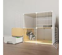 2/3-Tier Cat Cage Indoor DIY Cat Playpen Pet Enclosure With Drawer Litter Tray Detachable Metal Wire Kennels Crate Large Exercise Place Ideal For 1-2 Cats ( Color : Yellow-A , Size : 111*49*75CM(1) )
