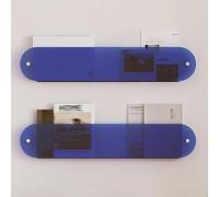 2 3 Tier Clear Acrylic Magazine,Wall Mounted Brochure Display Holder Rack for Office Church Waiting Room Kids Room Coffee Shop, 40 50 60 70 80 90 100 110 120cm Long Boo, 2pack-blue-W80cm/31.5in