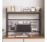 2 3 Tier Computer Desktop Bookcase Over the Desk Shelf Multi Purpose Bookshelf for Home & Office Space Saving Dorm Room Storage Stylish Desk