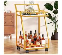 2/3-Tier Hotel Restaurant Service Cart - Raised Rail Design, Brakeable Swivel Wheels, Waterproof, Easy to Clean, High Load Capacity, Ideal for Catering & Hospitality