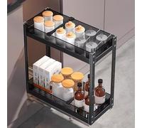 2/3 Tier Pull Out Cabinet- Sliding Drawer & Basket System for Kitchen Bathroom & Pantry - Damped Rails Space-Saving Storage Solution Easy Access Cupboard s