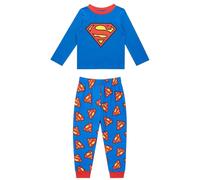 (2-3 Years, Blue/Red) Superman Boys Brushed Cotton Long Pyjama Set