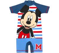 Disney Mickey Mouse Surf Swimsuit for Boys | Children’s Short Sleeve Blue & Striped Swimming Costume Gift 2-3 Years
