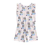 (2-3 Years, Pink) Bluey Girls Flowers All-Over Print Sleeveless Playsuit