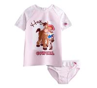 (2-3 Years, Pink/White) Toy Story Girls Jessie & Bullseye Two-Piece Swimsuit